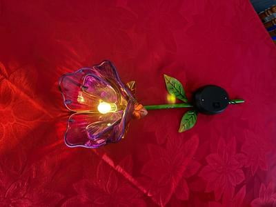 Solar LED Pink Glass Hydrangea Stake Light - Walmart.com