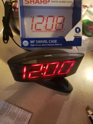 Sharp Home LED Digital Alarm Clock | Swivel Base With Big Red Digits, Loud Alarm & Battery Backup
