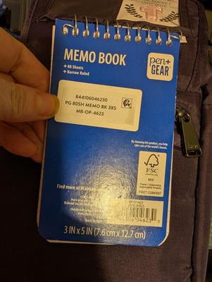 Pen+Gear Memo Book, 3x5, Narrow Ruled Notebook, 80 Sheets, Blue