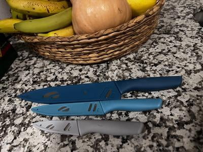 Mainstays 3 Piece Stainless Steel Color Knife Set with Soft Grip
