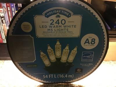 Lot Of 4 Holiday Time LED M5 Light Set Warm White 240 Count White String Wedding 