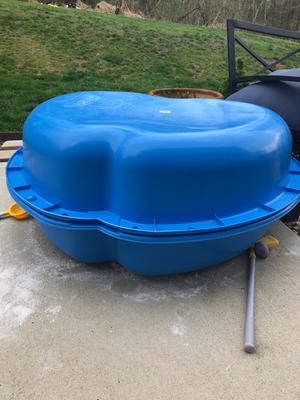 Blue Large Apple 3.8 Novelty Outdoor Sandbox with Over 38 Gallons Lightweight Portable Plastic Weather Resistant Outdoor Sandbox
