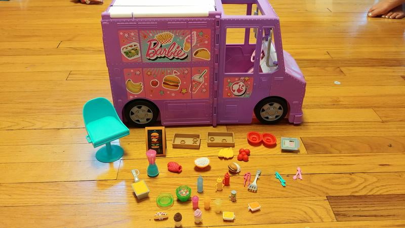 Barbie Fresh 'n Fun Food Truck Playset with Blonde Doll & 30+ Lift Side for Kitchen - Walmart.com