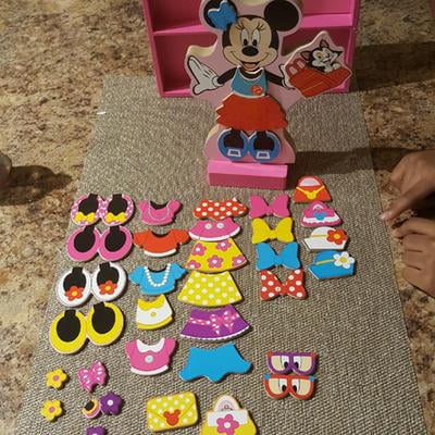 Melissa Doug Disney Minnie Mouse Magnetic Dress Up Wooden Doll Pretend Play Set 40 pcs Walmart