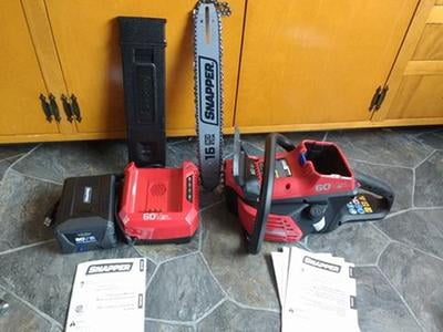 Snapper 60v chainsaw 2ah 2024 battery and charger sc60v