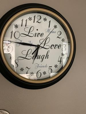 black 12"  LIVE LOVE Westclox Family LAUGH Friends Plastic Wall Clock Home 