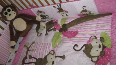 monkey crib set for baby girl