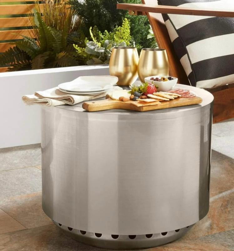 Mainstays 19.5 in Smokeless Stainless Steel Wood-Burning Fire Pit