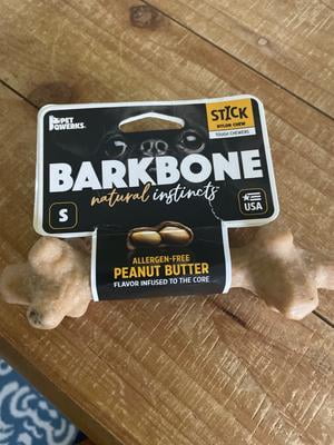 Pet Qwerks BarkBone Fillable Dog Chew Toy - Peanut Butter Flavor For Moderate Chewers