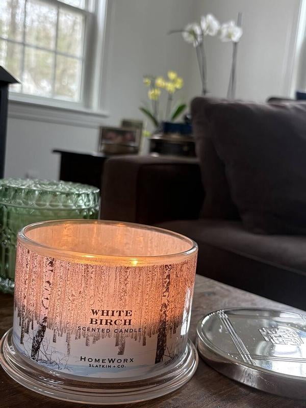 Slatkin & Co White Birch Candle, 4-Wick, 18oz, Long Burn Time