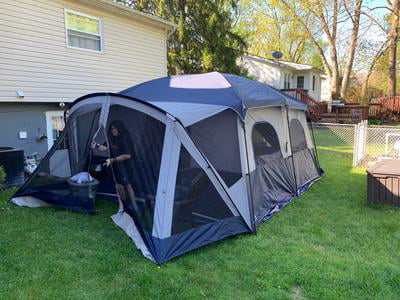 12-Person Cabin Tent With Screen Porch And 2 Entrances 