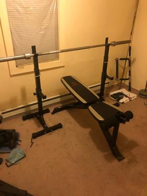Ktaxon Adjustable Steel Squat Rack Stands Solid Barbell Bench Press Bar for Gym Workout Walmart