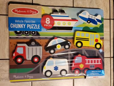 Melissa and Doug 4-in-1 12 Piece Vehicles Puzzles 13794 