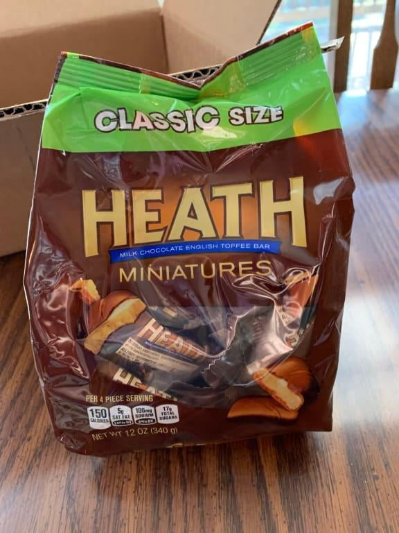 Heath Miniatures Chocolate Packs, English Toffee Candy, 4.5