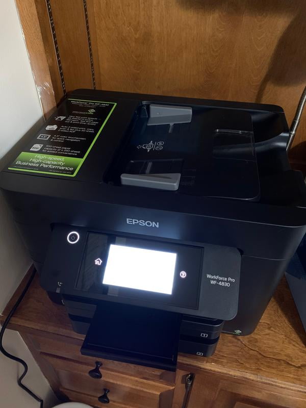 Impresora multifunción inalámbrica Epson Workforce Pro WF-4830 con  impresión automática a doble cara, copia, escaneo y fax, ADF de 50 páginas,  capacidad de papel para 500 hojas y pantalla táctil a color