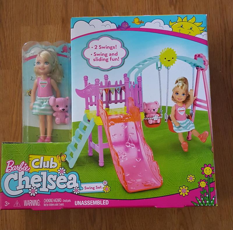 Barbie Club Chelsea Swingset Playset Chelsea Doll with Swing Set Play House  Doll Set Toy Girl Brinquedos Gift FTF93