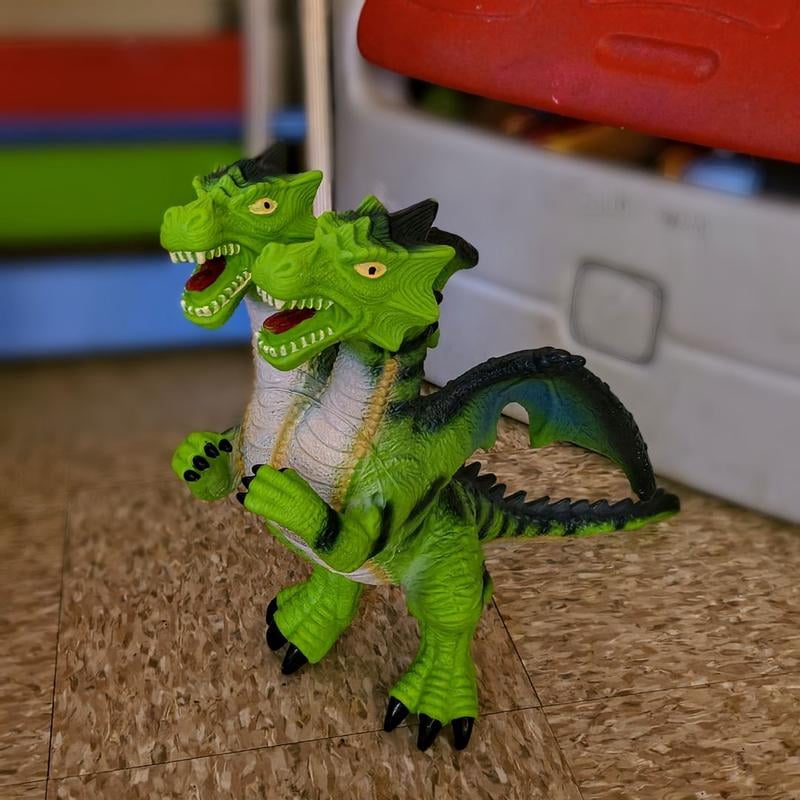 Wild Earth, Jumbo 2 Headed Dragon, Large Animal Figure, Green