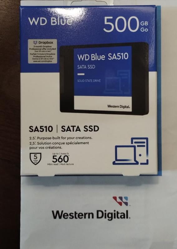Western Digital 250GB WD Blue SA510 SATA SSD, Internal 2.5”/7mm