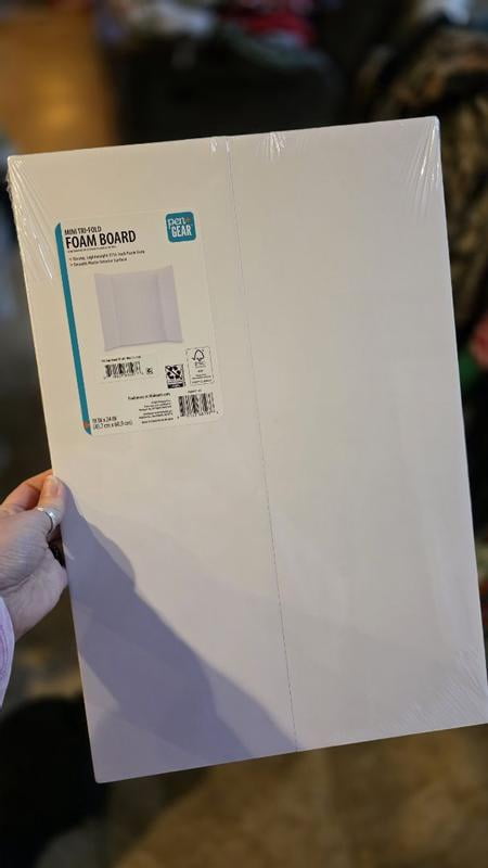 Pen+Gear Ultra Strong Mini White Grid Tri-Fold Foam Board, 18x24