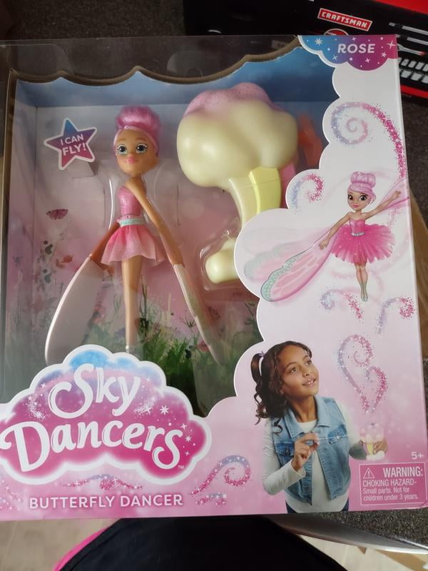 Sky Dancers Butterfly Dancer Rose Doll with Launcher, Kids