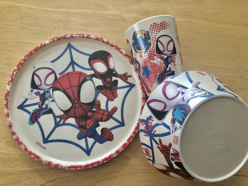 Zak Designs 3pk Spiderman Kids Dinnerware Set Melamine Plate Bowl
