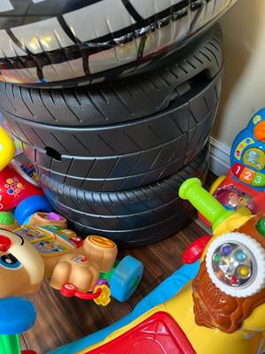 Little Tikes Classic Racing Tire Plastic Toy Chest, Black