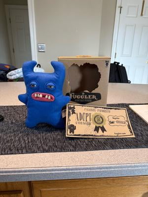 Fuggler Funny Ugly Monster Plush, Sir Horns-A-Lot, Blue, 9