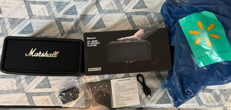 Marshall Emberton II BT Portable Speaker - Black/Brass, 30+ Hours