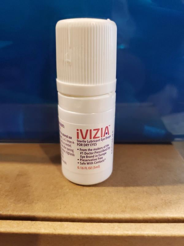 iVIZIA Sterile Lubricant Eye Drops for Dry Eyes, Preservative-Free