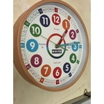Homotte Kids Wall Clock 10 Inch Round Multi-Colored Silent Learning ...