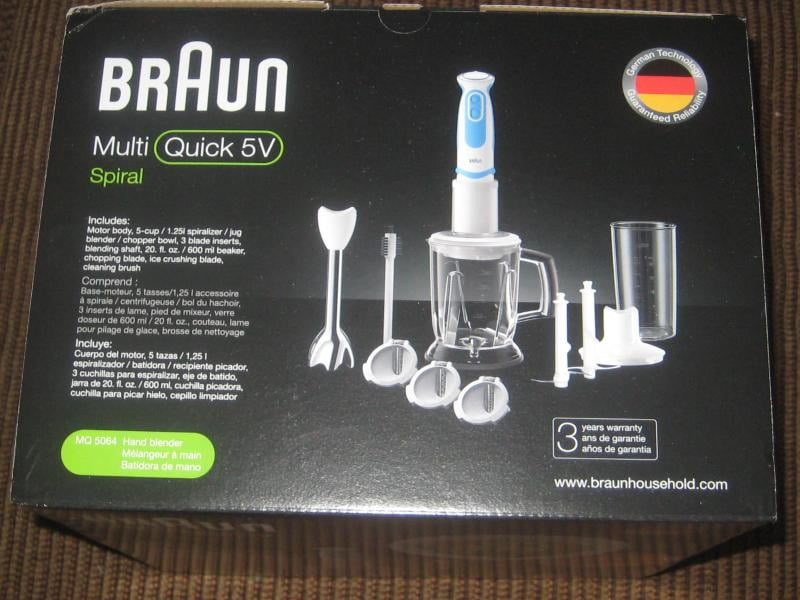 Shop Braun Multiquick Spiralizer And Hand Blender With 3 Spiralizing  Blades, Blending Wand, 5-Cup Chopper & Blender