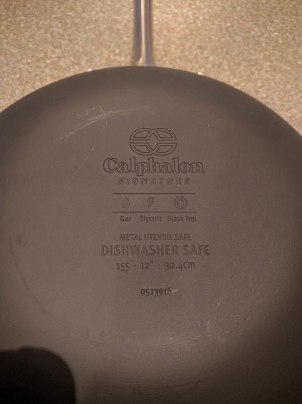 Calphalon Anodized Aluminum Non Stick 12 Flat Bottom Wok Stir-Fry Pan 155