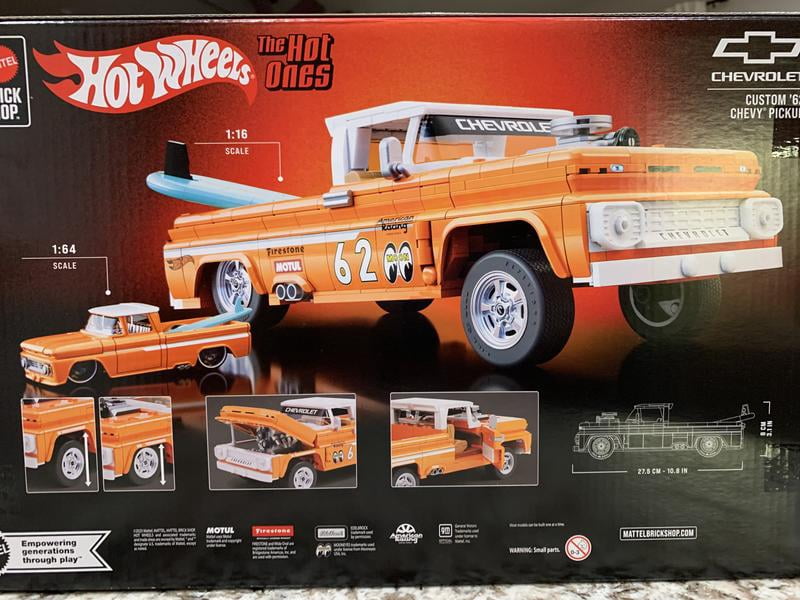 MATTEL BRICK SHOP Hot Wheels Custom 62 Chevy Pickup Building Toy