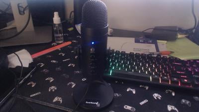 ZealSound Pink USB Gaming Microphone K66 with Quick Mute, Gain