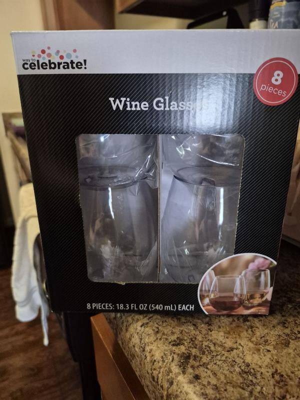 Essential Housewares Clear Plastic Wine Glasses - 8-Pack Of 140ml Reusable Cups For Any Occasion