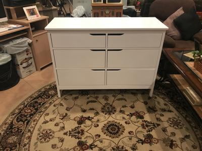 Angel Line Lauren 6 Drawer Double Dresser, White - Walmart.com