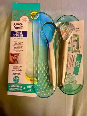 GuruNanda Dental Scraper & Mouth Care Kit, Stainless Steel, Fights