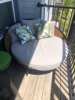 Mainstays Holcomb Outdoor Metal and Wicker Round Daybed Walmart