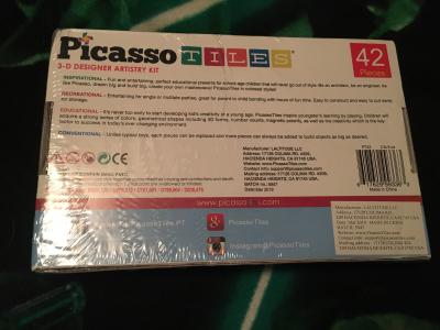 picassotiles pt42 designer artistry kit 42pcs set magnet building tiles clear