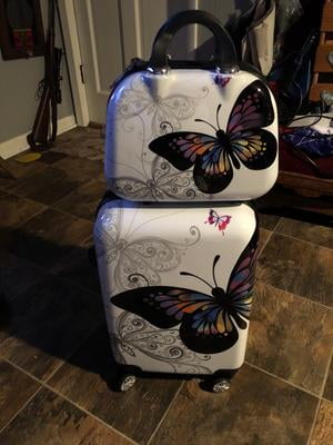 walmart butterfly luggage