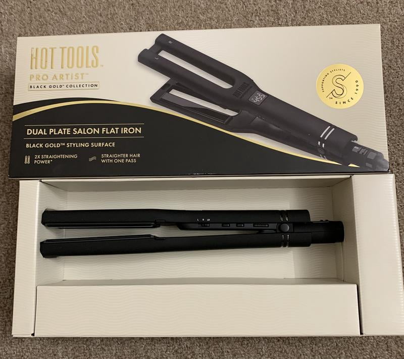 Hot Tools Pro Artist Black Gold Dual Plate Salon Flat Hair Iron HT1122BG Hot Tools Pro Artist Black Gold Dual Plate Salon Flat Iron  main image 3