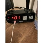 Sharp Alarm Clock with 2X Outlets, Surge Protect, Rapid USB Charge, LED ...