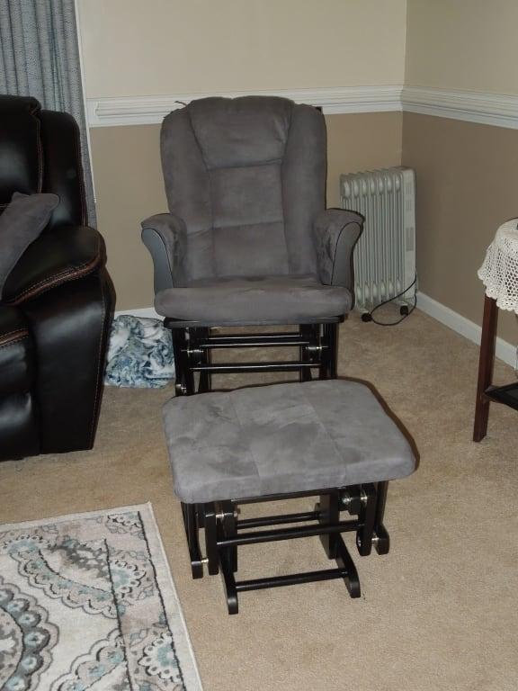 tuscany custom upholstery glider and ottoman