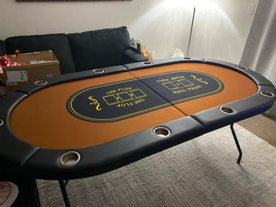 Barrington 10 Player Folding Poker Table with Steel Cup Holders
