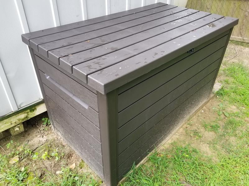 Keter L 230 Gallon Plastic Deck Storage Container Box Outdoor Patio Garden Furniture 870 Liters - Keter 230 Gallon Outdoor Storage Deck Box White Keter L 230 Gallon Plastic Deck Storage Container Box Outdoor Patio Garden Furniture 870 Liters - Keter 230 Gallon Outdoor Storage Deck Box White