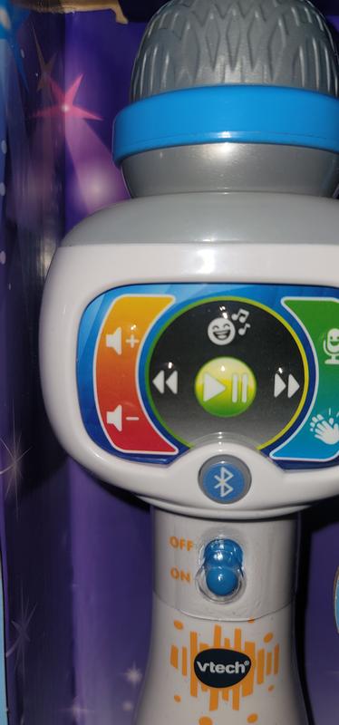 VTech Super Micro Magic’Fun Noir – Micro Karaoké Bluetooth Avec 5 Effets Vocaux, Lumières LED – Dès 2 Ans – Contenu Français