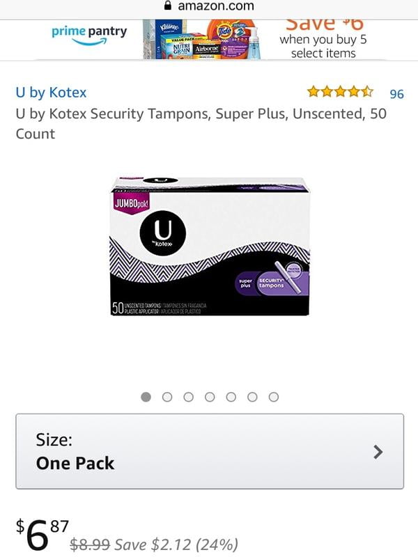Kotex U Security Tampons Regular Absorbency Unscented 32 Count Walmart Com Walmart Com
