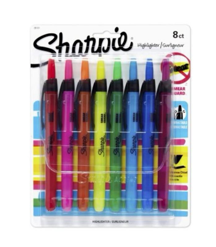 Carrotez Retractable Highlighters 5-Pack - Chisel Tip No-Smear Markers For Office & School
