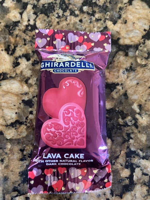 Ghirardelli Valentine's Dark Chocolate Lava Cake Duet Hearts Bag
