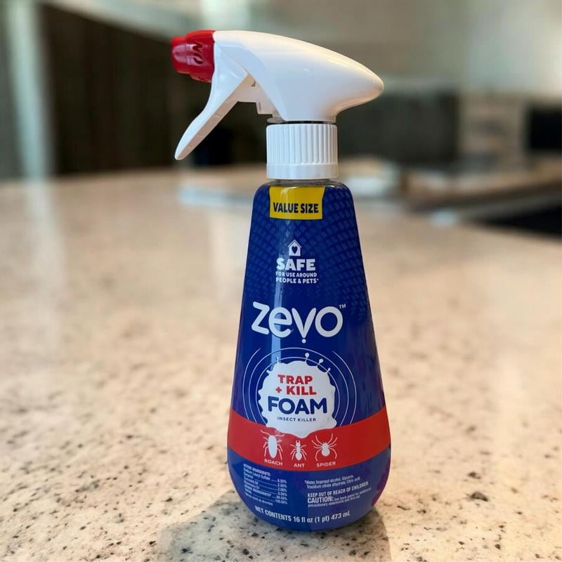 Zevo Roach Killer Trap & Kill Foam Spray for Roaches, Ants